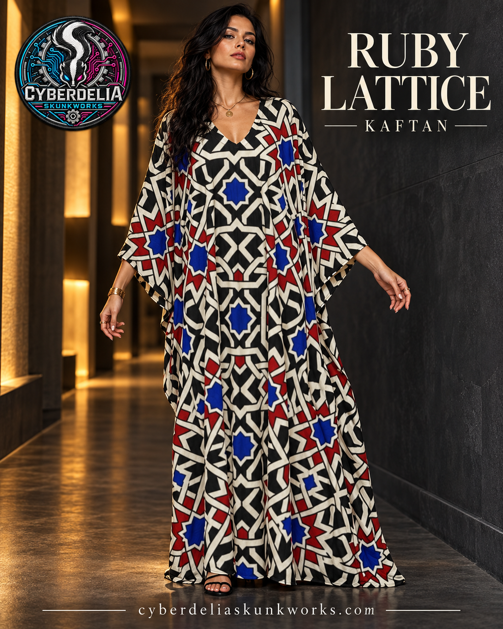 Ruby Lattice Kaftan