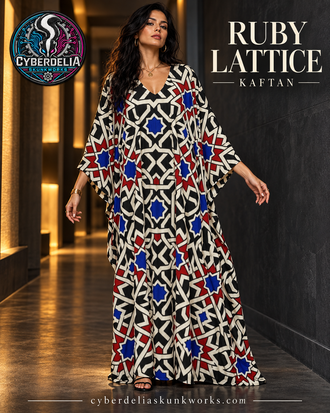 Ruby Lattice Kaftan